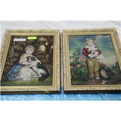 PAIR OF ESTATE NEEDLEWORK PICTURES