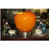 Image 1 : GLASS APPLE TOUCH LAMP WITH TWO WITCH CANDLEHOLDER