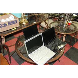 3 PIECE METAL AND GLASS COFFEE TABLE SET