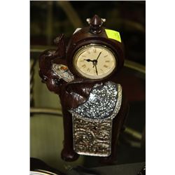 WOOD ELEPHANT CLOCK
