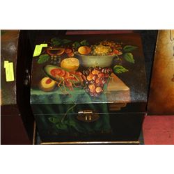 12" x 16" HAND PAINTED WOODEN TREASURE CHEST