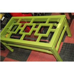 SHOWHOME GREEN GLASSTOP COFFEE TABLE