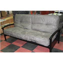NEW GREY MICROFIBRE FUTON