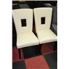 Image 1 : PAIR OF WHITE LEATHERETTE SIDECHAIRS