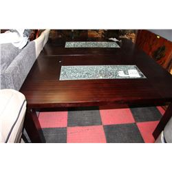 KITCHEN TABLE W CRACKED GLASS INSERT