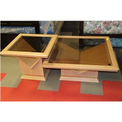 SET OF LIGHT OAK COFFEE/END TABLES