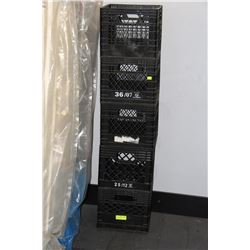 5 BLACK STACKABLE SQUARE STORAGE CRATES