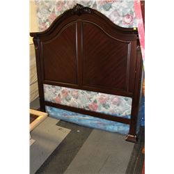WOOD TONE QU SIZE CARVED STYLE HEADBOARD W