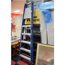LOUISVILLE 6' TOP STEP BLUE FIBREGLASS LADDER
