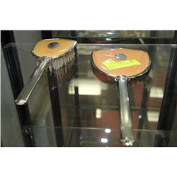 VINTAGE VANITY BRUSH AND MIRROR