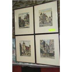 SET OF 4 ESTATE SIGNED LITHOGRAPHS
