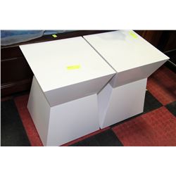 PAIR OF SHOWHOME WHITE PLANT STANDS