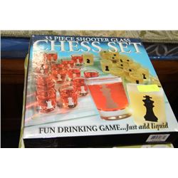 33 PC SHOOTER GLASS CHESS SET