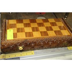 WOOD CARVED CHESS SET