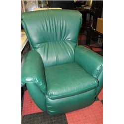 GREEN LEATHERETTE SWIVEL CHAIR