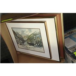 BOX OF 3 FRAMED ESTATE PICTURES