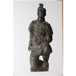 TERRA COTTA STYLE KNEELING WARRIOR