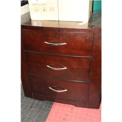 WOOD TONE 3 DRAWER NIGHT STAND