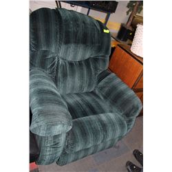 LA-Z-BOY GREEN FABRIC RECLINER