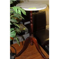 WOOD AND GRANITE TOP PLANT STAND