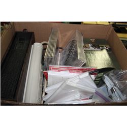 BOX OF ESTATE WAR MOVIES/ PHOTO PAPER/CD'S ETC