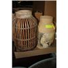 Image 1 : WICKER & GLASS BASKET & DECORATIVE CHURN