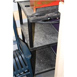 3 SHELF CART WITH PLUGS & CASTERS