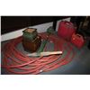 Image 1 : LOT WITH HOSE , POST HOLE DIGGER , 2 GAS CANS ETC