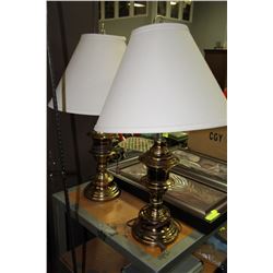 PAIR OF ESTATE BRASS TONE LAMPS