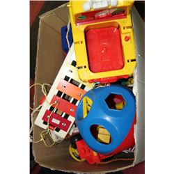 BOX OF FISHER PRICE TOYS