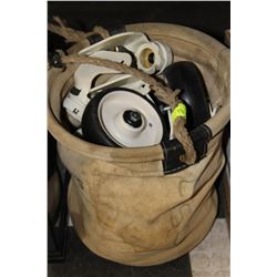 BAG OF HEAVY DUTY CASTERS SWIVEL WHEELS