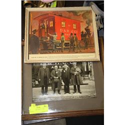 2 RAILWAY PICTURES - 1 OAK FRAMED