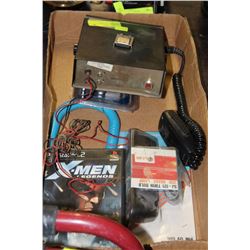FLAT OF MISC INCLUDING CV RADIO, PS2 GAME, DRILL