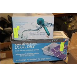 CHLORINE REDUCING SHOWERHEAD & PORTABLE COOL DRY