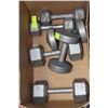 Image 1 : BOX W 3 SETS OF DUMBELLS 5/10 AND 20LB