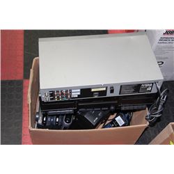 BOX OF 5 DIFF ROUTERS, VIDEO PLAYER, VHS/DVD PLAYR