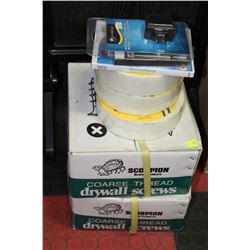 2 BOXES OF DRYWALL SCREWS SOLD WITH DRYWALL TAPE