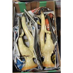 PAIR OF CERAMIC LONG TAILED BIRDS (JAPAN)