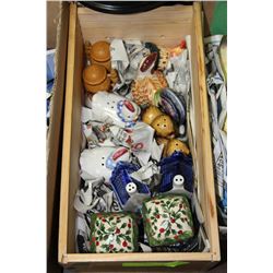 BOX OF VINTAGE SALT AND PEPPER SHAKERS