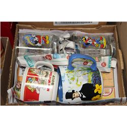 BOX OF 2 WALT DISNEY GLASSES, WIZARD OF OZ MUG