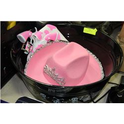 BLACK HALLOWEEN CANDY BIN W/GIRL'S PINK