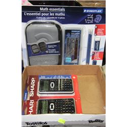PAIR OF SHARP SCIENTIFIC CALCULATORS & 13 PCE