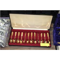SET OF BRASS UNIVERSIADE COLLECTOR SPOONS