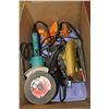 Image 1 : BOX OF TOOLS INCLUDES MAKITA ANGLE GRINDER,