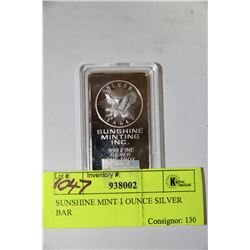 SUNSHINE MINT 1 OUNCE SILVER BAR