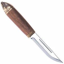 *NEW* Marttiini Knives  Salmon, Rosewood Handle, Plain w/Leather Sheath 6416885012818