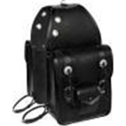 *NEW*  Extra Large Black Basket Weave All Leather Horse Saddle Bags [9671]  FREE S&H