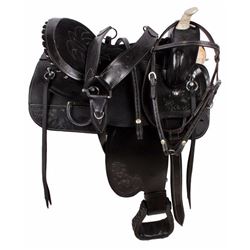 *NEW* Black Pleasure Trail Barrel Racing Horse Saddle Tack   18 [9503]  FREE S&H