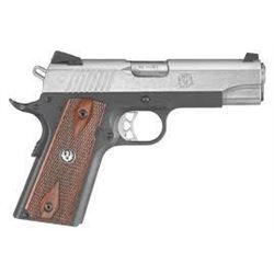 *NEW*  RUGER SR1911 Single 45 ACP 4.3" 7+1 Hardwood Panel Grip SS Slide/Blued  736676067114