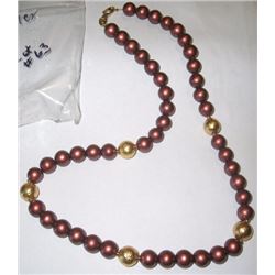 Napier gold and red long necklace